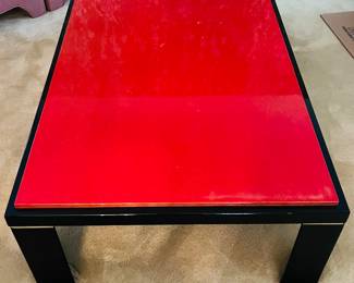 Unusual Black and red acrylic Mcm table Client Purchased this Unique coffee table in the 70s. 