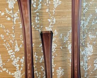 Vintage set of large Graduated amethyst Colored vases.