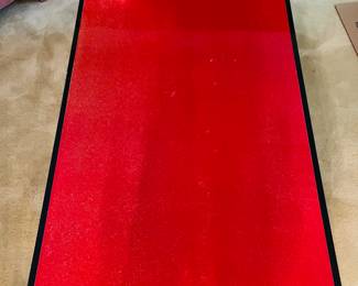 Red acrylic with gold Flashes. 