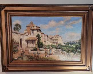 Original oil painting by Trevor Haddon 1864-1941 well listed California artist