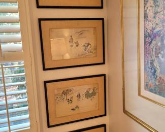 Set of 4 Asian illustrations