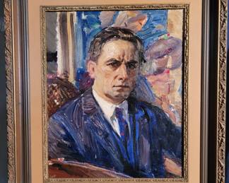 Fine original oil portrait by Roscoe Lloyd Babcock (1897-1981) Listed Laguna Beach artist. ( Probably Mt Baldy)