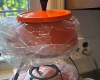 vintage fondue never used orange