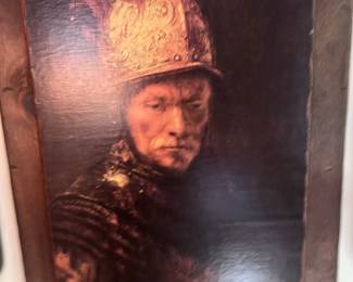 repro rembrandt on wall panel backing