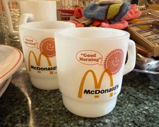 mcdonalds milk glass mugs good morning