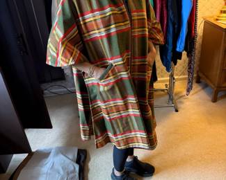 plaid vintage 60s 70s poncho cape
