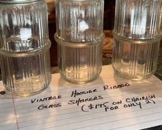 hoosier ribbed glass shakers