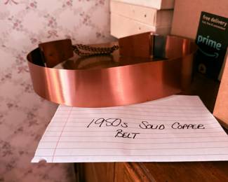 1950s solid copper belt womens vintage clothes