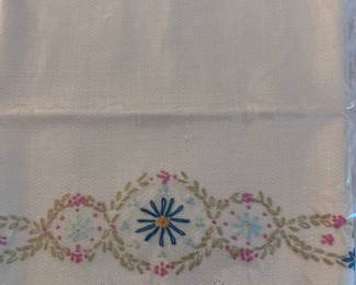 hand embroidered vintage table runner