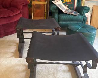 black sling seat stools ottoman