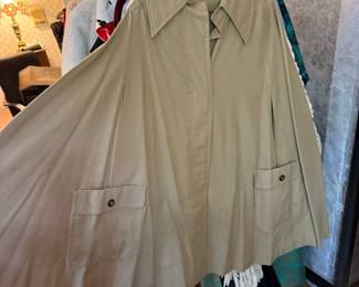 beige vintage poncho