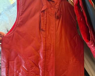 red puffy 80s vest