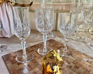 Atlantis  crystal glasses- 3 Sets of 6 Champagne, large & small wine glasses 