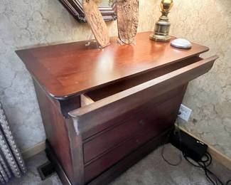 National Mt. Airy - King bed & mattress w/matching tall dresser, 2 ex-large night stands, TV/clothes armoire & ladies dresser - All w/hidden drawer 