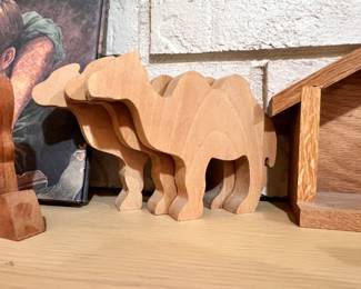 Handmade wooden Nativity set 