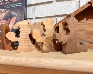 Handmade wooden Nativity set 