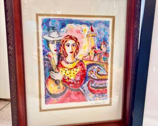 Zamy Steynovitz "Beauty and Beau" framed serigraph 