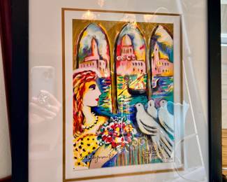Zamy Steynovitz "Dove's Beauty" framed serigraph 101/350