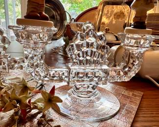 1 of 2 Vtg. Crystal candle sticks 