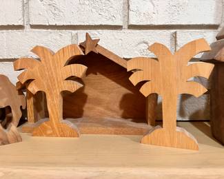Handmade wooden Nativity set 