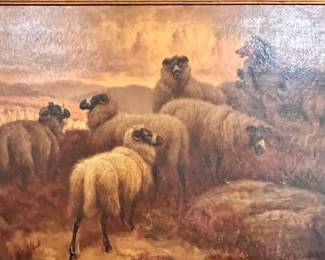 Vtg. William Baird Sheep oil painting