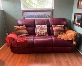 Leather Electric Reclining Sofa