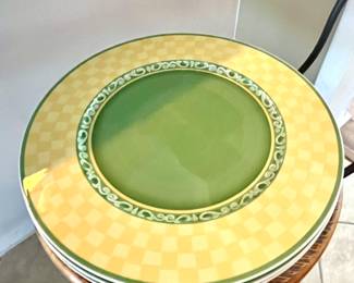6 Villeroy & Boch Acacia Summerhouse Switch Dinner Plates Excellent Cond