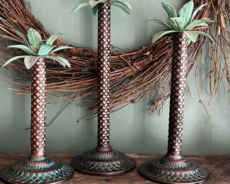 Palm Tree Candle Holders