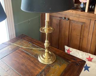 Baldwin brass candlestick lamp