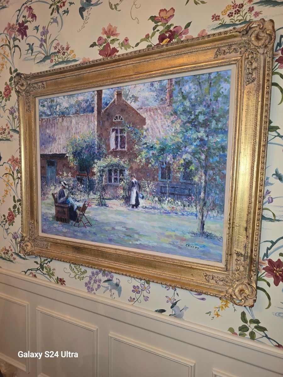 The Unpretentious Garden by Gari Melchers /repainted in oil by Chavet