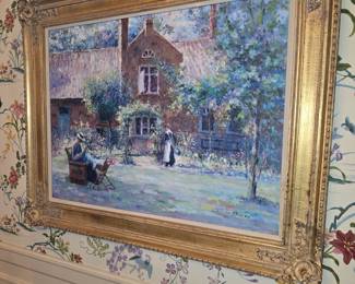 The Unpretentious Garden by Gari Melchers /repainted in oil by Chavet