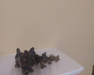 Vintage Rare set of 4 Burwod Company Resin Scotty Dog Fig