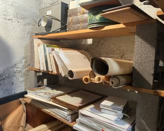 Vintage Canvases - some blank, some used, Vintage image projectors