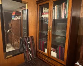 Vintage Lighted Display Cabinets, Vintage Mirror