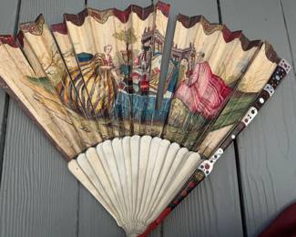 Antique hand painted fan
