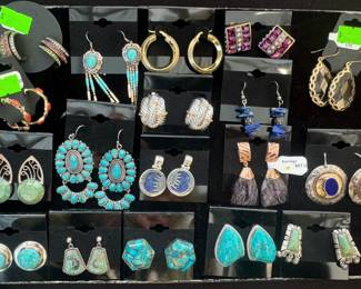 Silver and semi-precious earrings