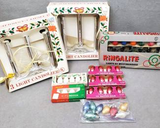 NG130 Vintage Christmas Lights, Bulbs and Electric Candelabras
