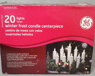 NG023 GE Winter Frost Christmas Candle Centerpiece