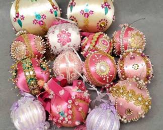 NG044 12 Hand Crafted Beaded Ornaments