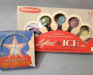 NG027 Vintage Paramount Ice Lights and Tree Top Star