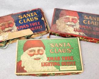 NG138 Mid Century Christmas Lights, Mazda and Santa Lites