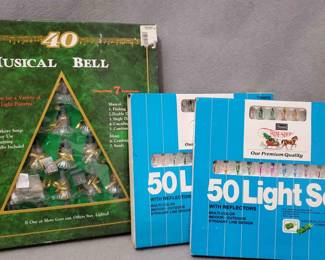 NG108 Musical Lighted Bells and Reflector Mini Lights Sets