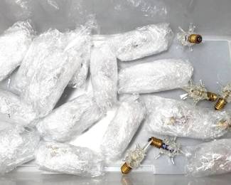 NG142 Vintage Spun Glass Christmas Light Bulbs