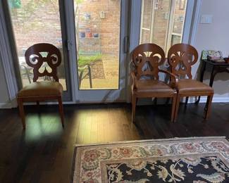 Biedermeier chairs with leather seats in excellent condition