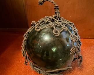 Extra Large Japanese Glass Float with Rope Net