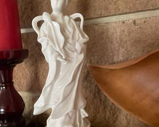 Ardco Porcelain Figurine of Quan Yin Holding Lotus