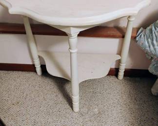 White Half Moon Console Table