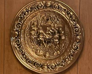 Decorative Brass Plate with Pub Scene