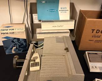 Sawyer 500R Projector, Sawyer Slide Trays, Pana-Vue 2x2 Slide Viewer