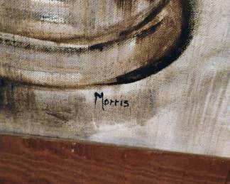 Black & White Still Life Oil Painting of Lanterns by D. Morris